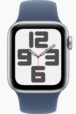 Apple Watch SE 2024, 40 мм, алюминий цвета "серебро", Denim Sport Band, S/M (MXEC3)