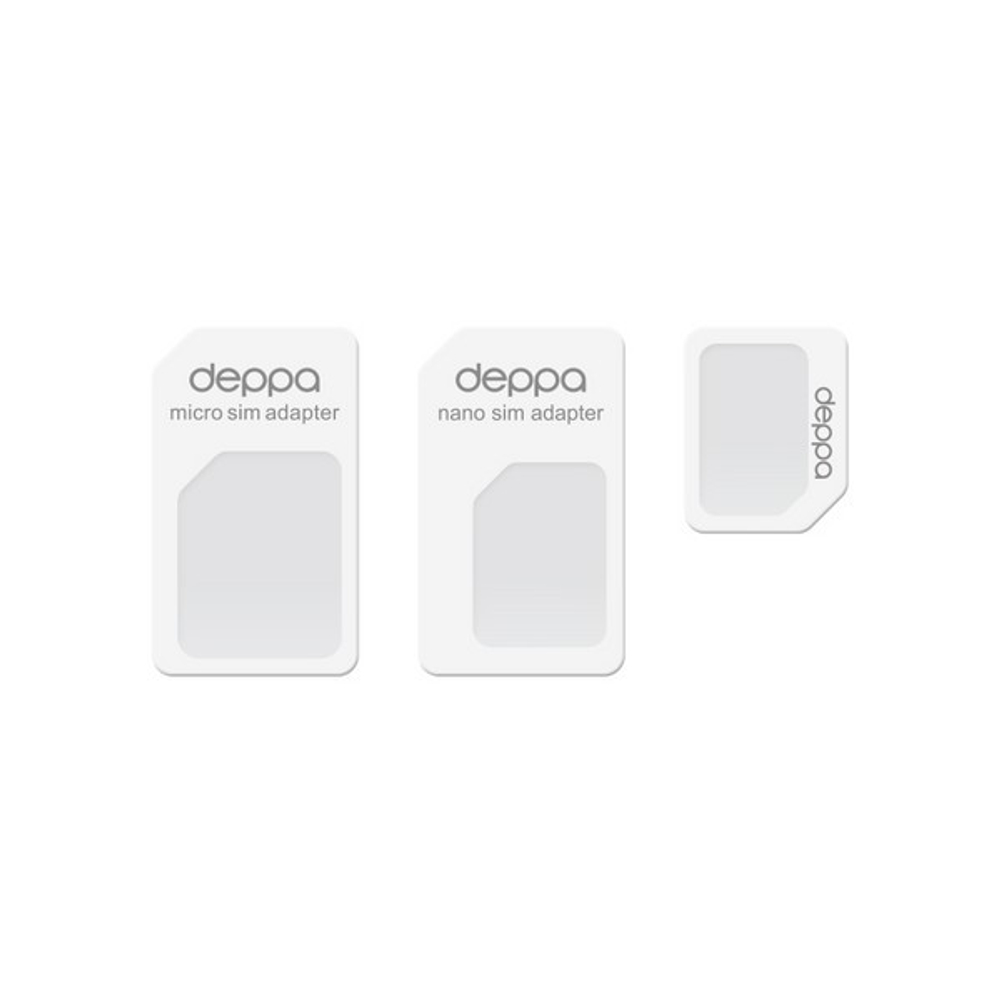 Адаптер Nano &amp; Micro Sim card &amp; игла Deppa D-74000 Белый