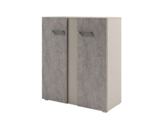 Стеллаж средний широкий с планкой 950х414х1096 D-76 Бетон Чефалу светлый/Кашемир серый