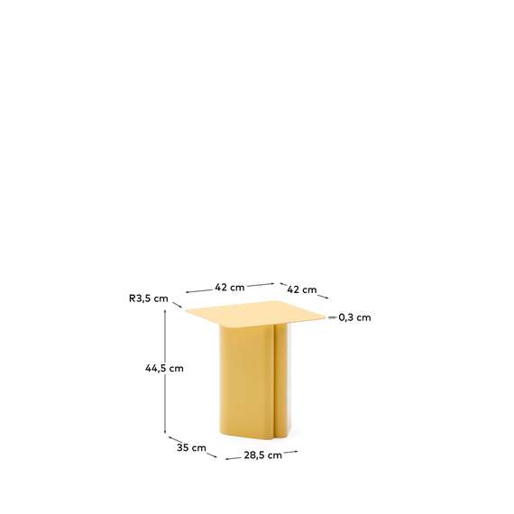 Журнальный столик Arvin 42x42х45 см, желтый металл