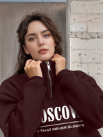 Толстовка женская с зип-воротником "Moscow" бордо