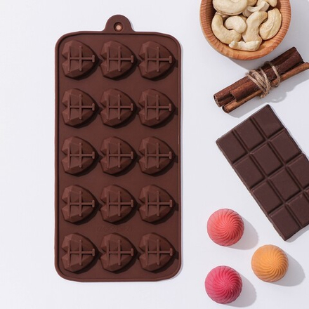 Форма силиконовая для льда и кондитерских украшений Доляна «Холодное сердце», 15 ячеек