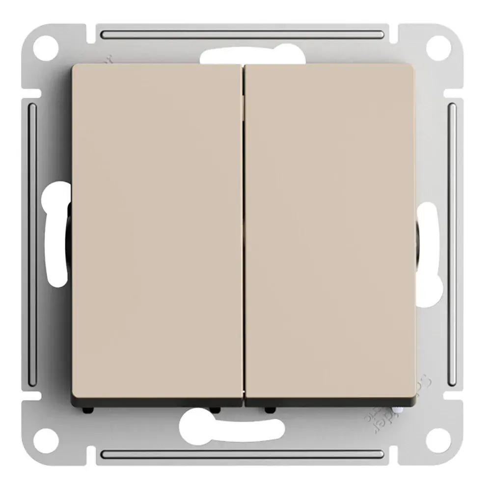 ATLASDESIGN 2-клавишный ПЕРЕКЛЮЧАТЕЛЬ, сх.6+6, 10АХ, механизм, ПЕСОЧНЫЙ