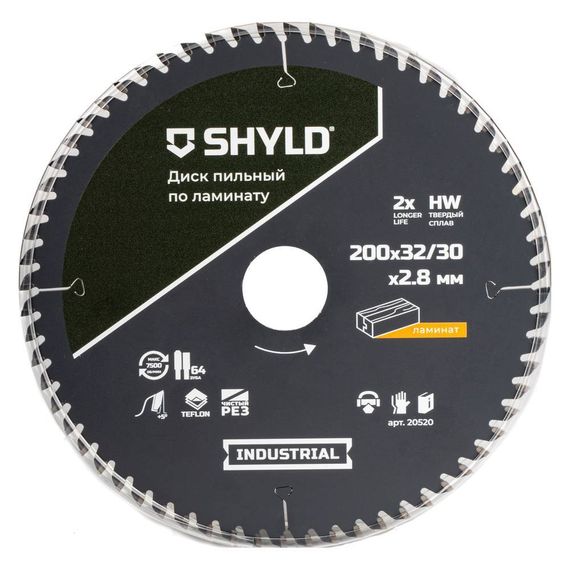 Диск пильный по ламинату SHYLD 200х32/30мм 64Т (20520)