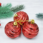 Шар новогодний 3шт 6см "Сказочное сияние", красный