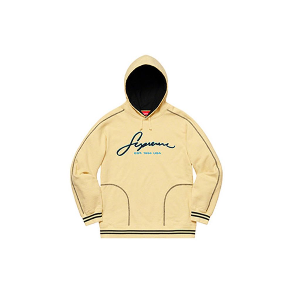 Supreme SS19 Contrast Embroidered Hooded Sweatshirt