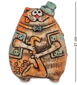 KK- 81 Фигурка «Кот Саксофон» шамот