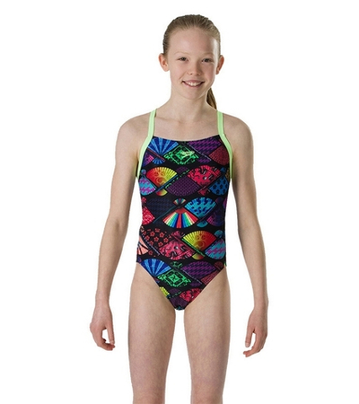 Купальник детский спортивный Speedo TranquilFan Allover Digital Thinstrap Crossback