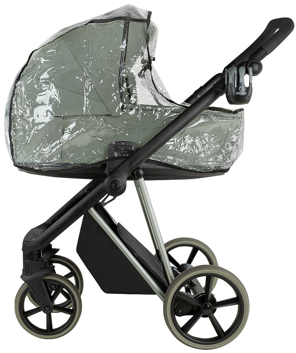 Детская коляска Roan Sol Vintage Luxury 2.0 3 в 1 с автокреслом Pituso Baesa Pro Black,Beige Canopy VIN 02/SG Sage Green/Sage/руч.Black