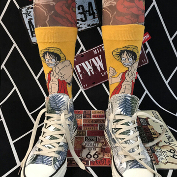 Носки "One Piece / Ван пис / Большой куш - Луффи" (жел.)