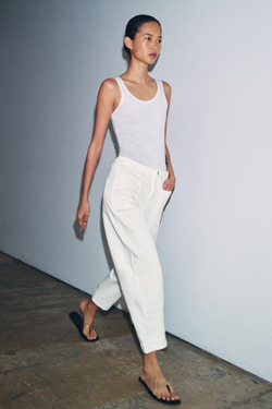 ZARA ДЖИНСЫ С КАРМАНАМИ — ZW COLLECTION, БЕЛЫЙ