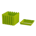 Кашпо квадратное среднее "Лардо" с поддоном 28,3*28,3*21,8 цвет светло-салатовый