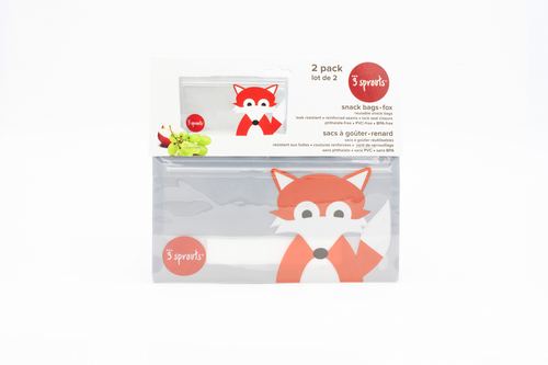 Набор многоразовых пакетов (2 шт) для снеков 3 Sprouts Лисичка