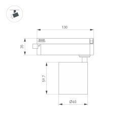 Светильник LGD-DYKE-2TR-R60-8W Warm3000 (WH, 38 deg, 230V) (Arlight, IP20 Металл, 5 лет) 052256