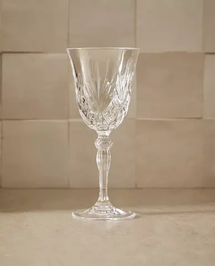ZARA HOME БОКАЛ ИЗ ХРУСТАЛЬНОГО СТЕКЛА С ГРАВИРОВКОЙ ДЛЯ ВИНА, ПРОЗРАЧНЫЙ