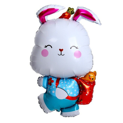 Шар (39""/99 см) Фигура, Зайка с рюкзачком, 1 шт. В057