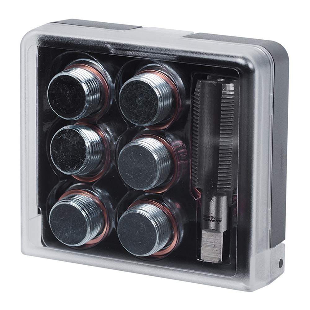 Набор для ремонта масляных пробок М20 х 1,5, бокс, 19 предметов МАСТАК 103-47020С