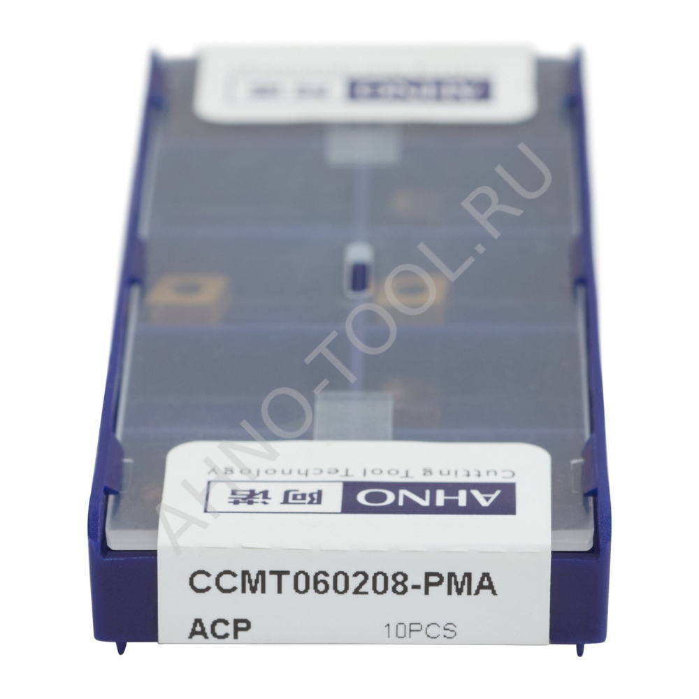 Пластина твердосплавная ISO CCMT060208-PMA ACP20E AHNO по стали, получистовая