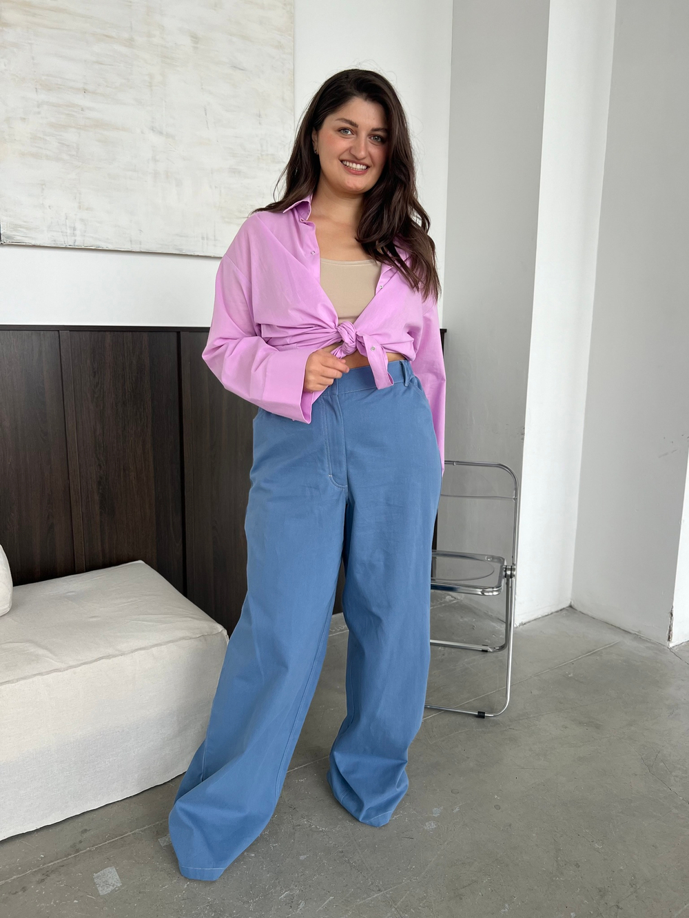 Джинсы Палаццо синие