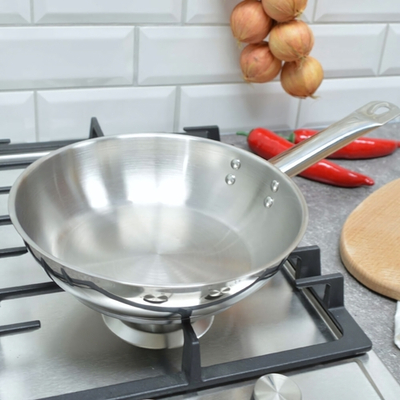 Сковорода 22см Общепит без крышки, корпус 0,6мм индукция ТРС 3,5мм