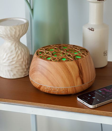 Ультразвуковой аромадиффузор-Bluetooth колонка Plato Milk Oak, Sens