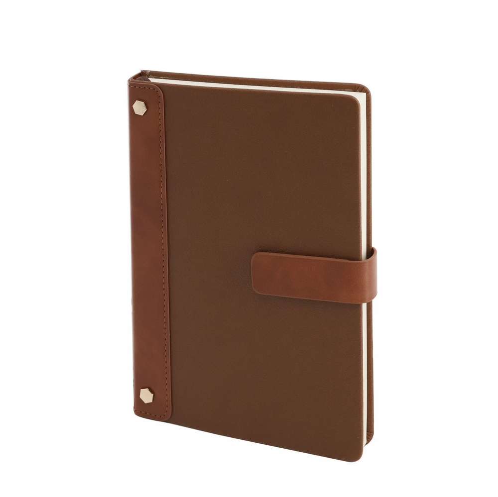 Записная книжка А5, Yalong, 7БЦ, иск. кожа (ПВХ), ляссе, тонир. блок, клапан на магните, декор. элемент, ассорти, клетка, 128 л.