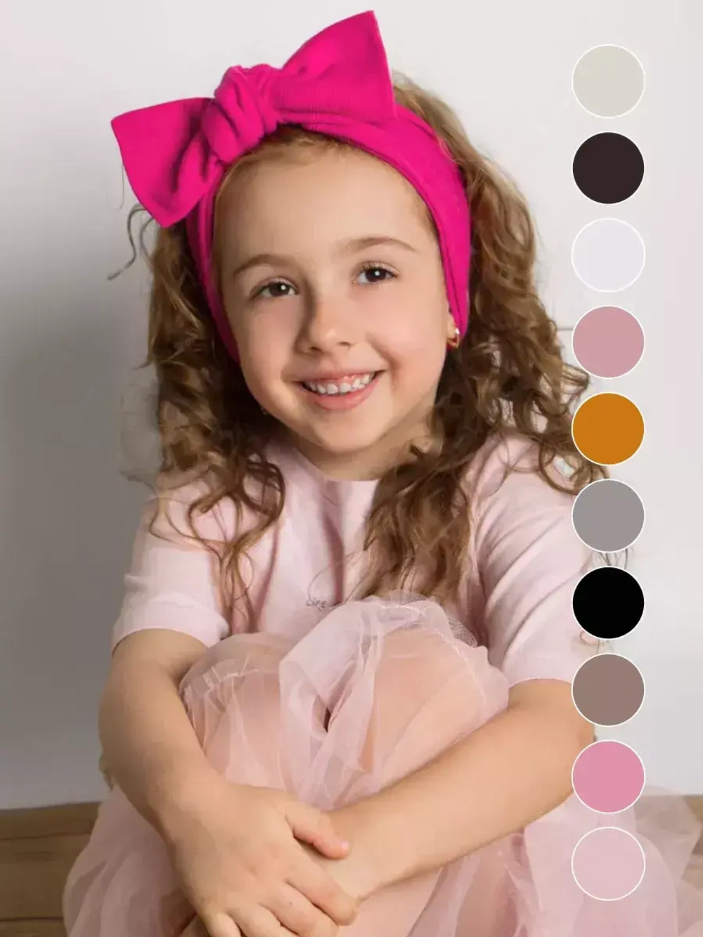 Повязка на голову для девочки солоха розовая