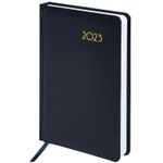 Ежедневник датированный 2023 А5 138x213 мм BRAUBERG "Select", балакрон, темно-синий, 114055