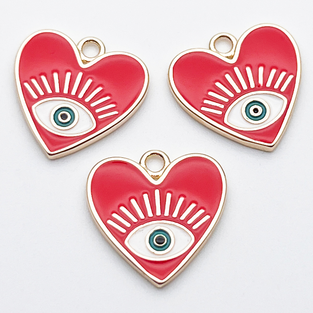 Подвеска Сердце Глаз, цвет золото, размер 17*17 мм, цена за 1 шт