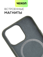 Чехол BROSCORP для Apple iPhone 13 Pro оптом (арт. IP13PRO-LEATHER-DARKGREEN)