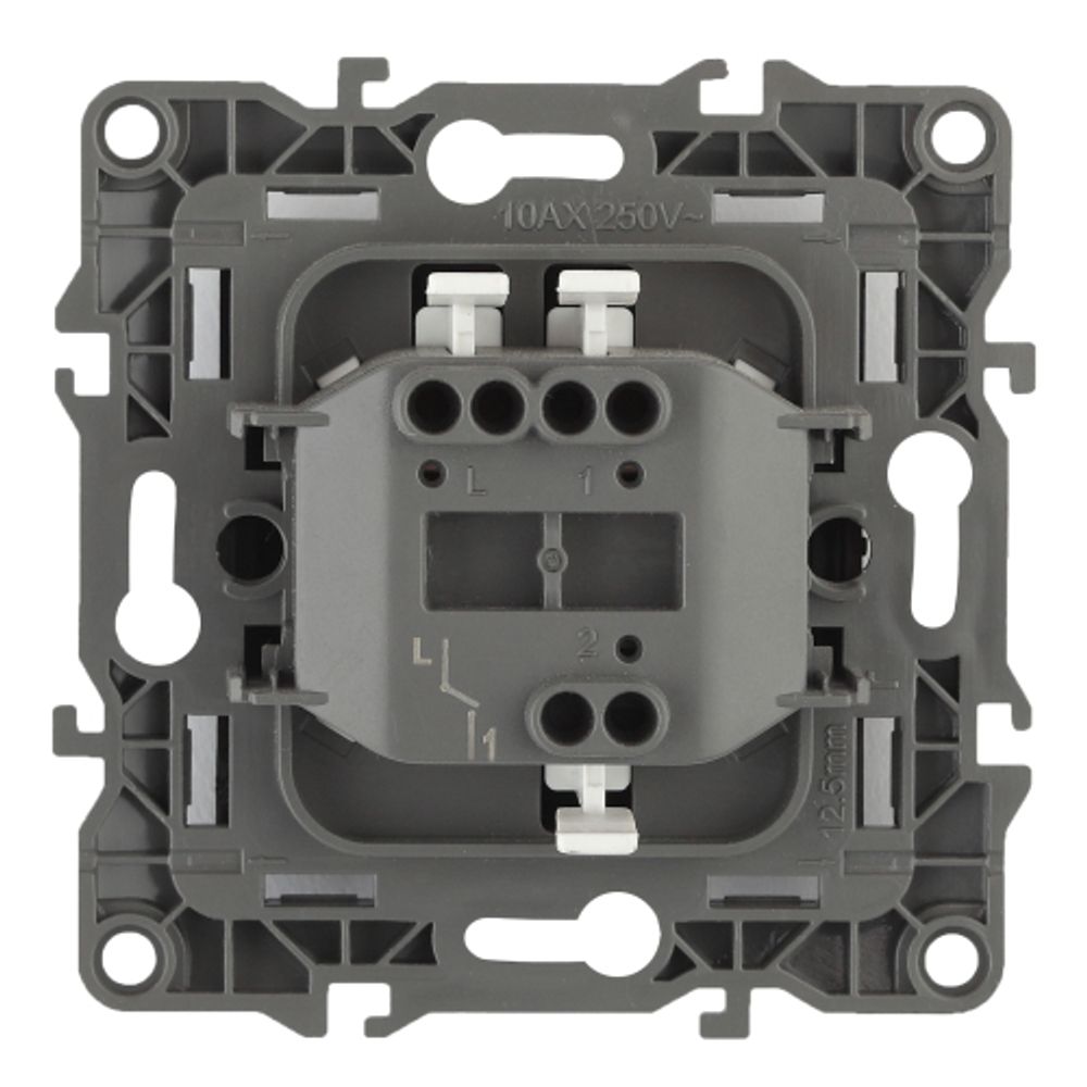 12-1001-06 ЭРА Выключатель, 10АХ-250В, IP20, без м.лапок, Эра12, чёрный