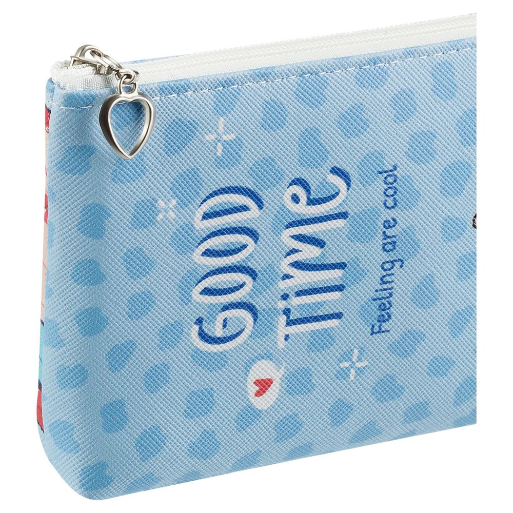 Пенал мягкий 200*85*30 MESHU "Good time blue", искусственная кожа