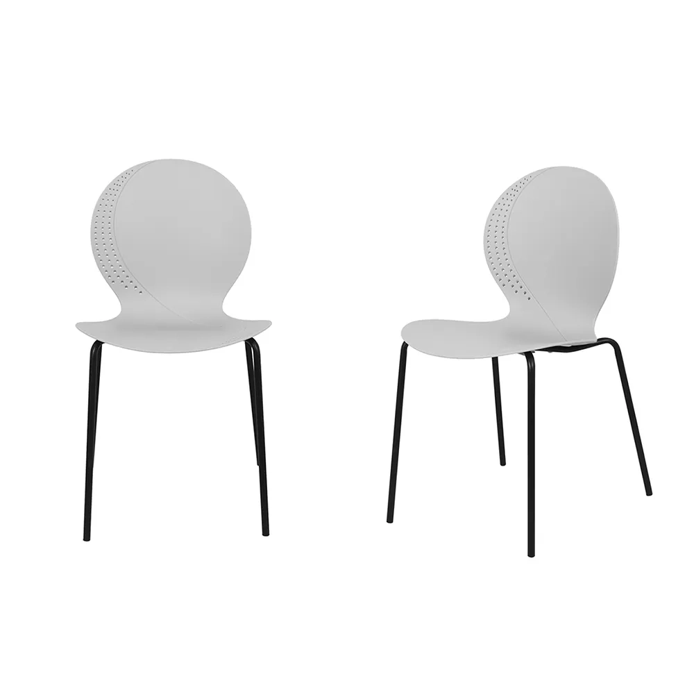 Комплект из 2-х стульев Bradex Home Wave серый с черными ножками