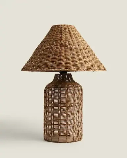 ZARA HOME НАСТОЛЬНАЯ ЛАМПА ИЗ РОТАНГА