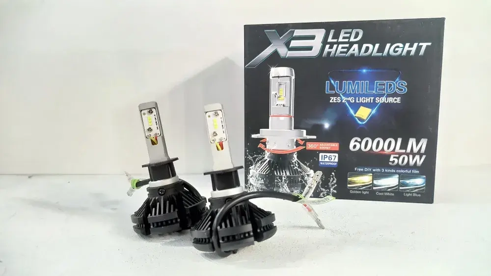 Комплект (H1) светодиодных ламп X3 Led Headlight (Цоколь: H1) 50W 6000Lm (2 шт. / комплект) 0.3 кг 16х15х7