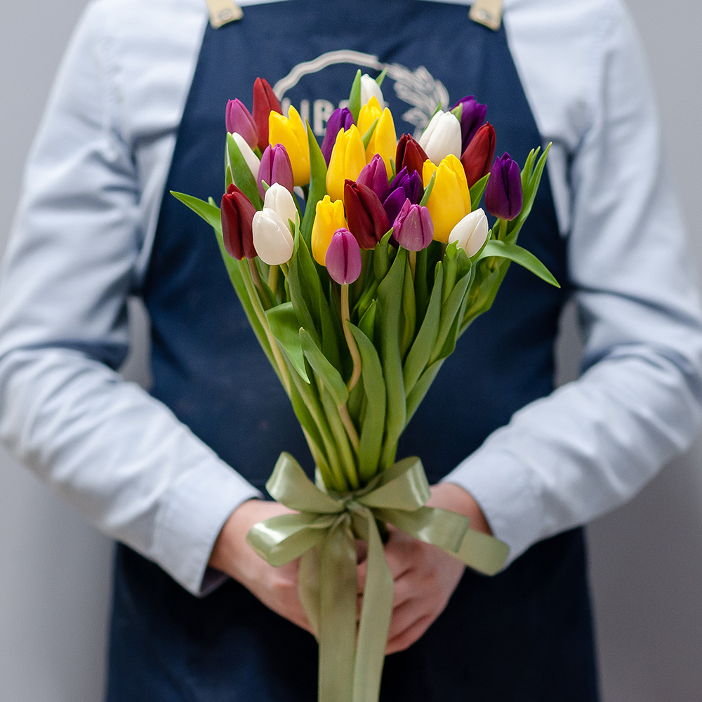 Тюльпаны микс под ленту