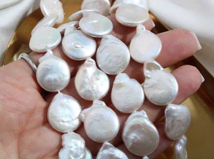 Жемчуг натуральный, бусина 16-17,5мм (1штука)