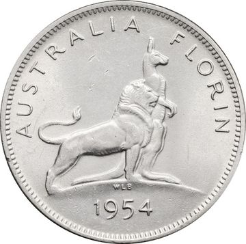 2 шиллинга (флорин) 1954 Австралия «Королевский визит в Австралию»