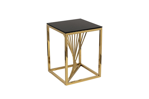 13RXET8083M-GOLD Стол журнальный стекло черн/золото 38*38*50см