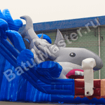 Детский надувной батут-горка "Акула"