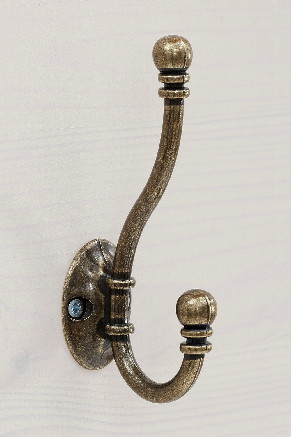 Вешалка для одежды, 80х32х140, Susanna, настенная, в прихожую, из массива дерева, белый/антик, Dipriz