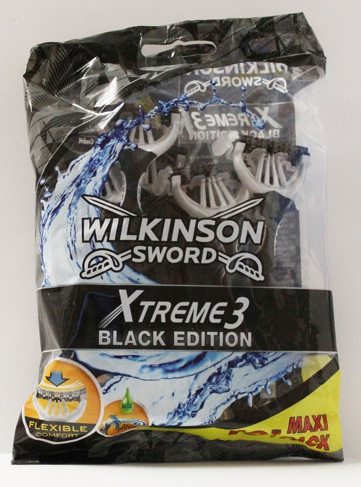 Wilkinson Sword одноразовые станки Xtreme-3 black edition 10 шт