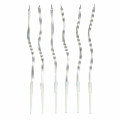 Свечи тортово-коктейльные "Спираль" Серебро