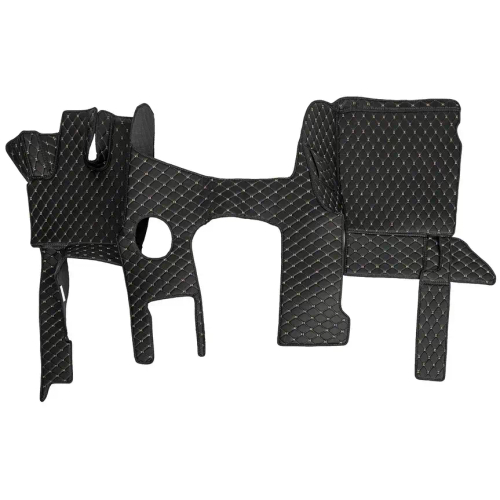 Ковры 3D SHACMAN X3000 (экокожа, черный, бежевая строчка)