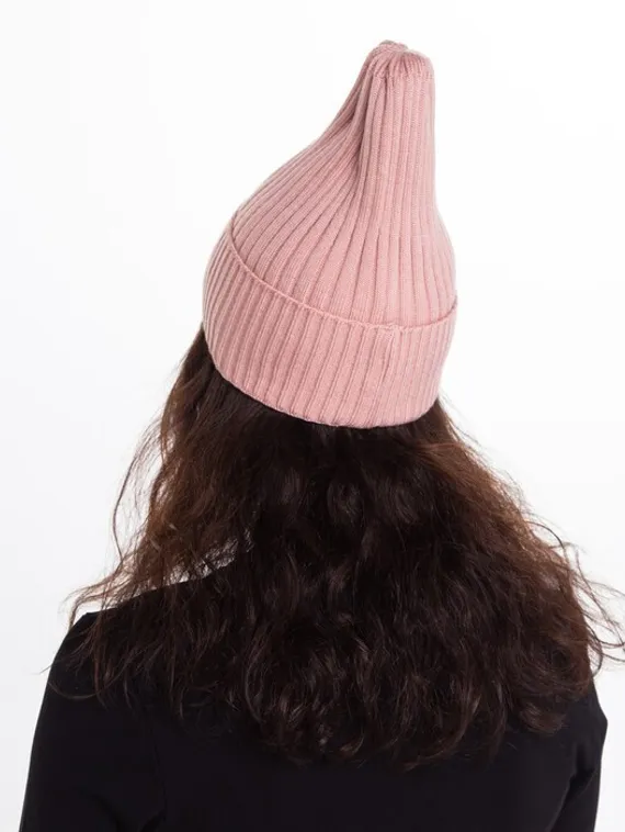 Шапка женская зимняя, цвет пудра, размер 52-56