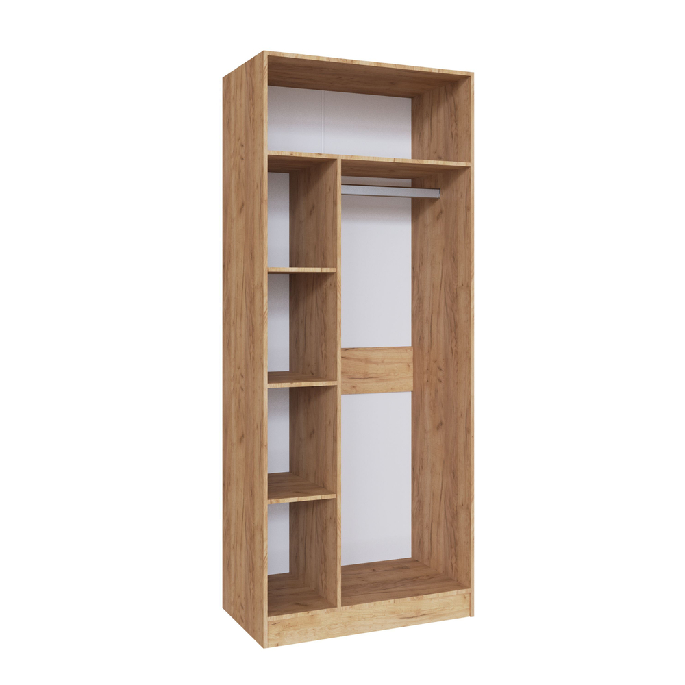 Шкаф для одежды штанга/полки Руэлла дуб крафт золотой/графит серый