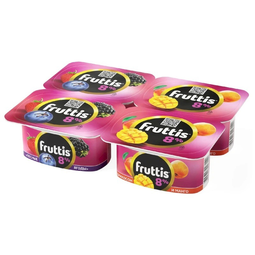 Продукт йогуртный Fruttis Абрикос-Манго/Лесные ягоды 8% (115 г)