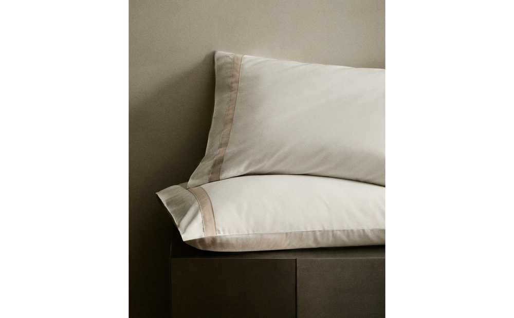 Наволочка Zara Home сатин, хлопок 100%, однотонный, 6117/091