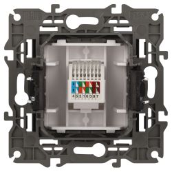 14-3107-05 ЭРА Розетка RJ45, IP20, антрацит | Elegance Антрацит