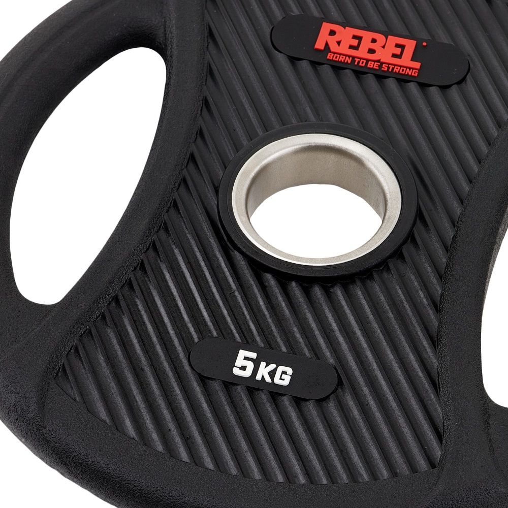 Диски олимпийские обрезиненные с двумя хватами 5 кг REBEL (пара)